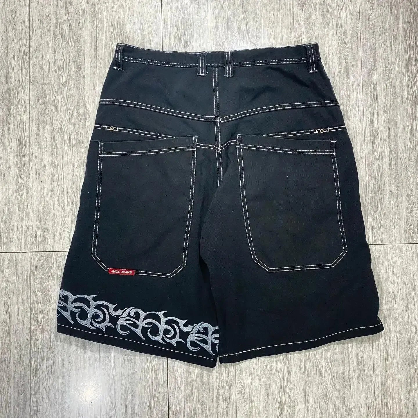 Men'S Jeans JNCO Shorts Y2K Hip Hop Pocket Baggy Denim Gym Shorts Men Women 2023 Summer New Harajuku Gothic Men Basketball Shorts Streetwear