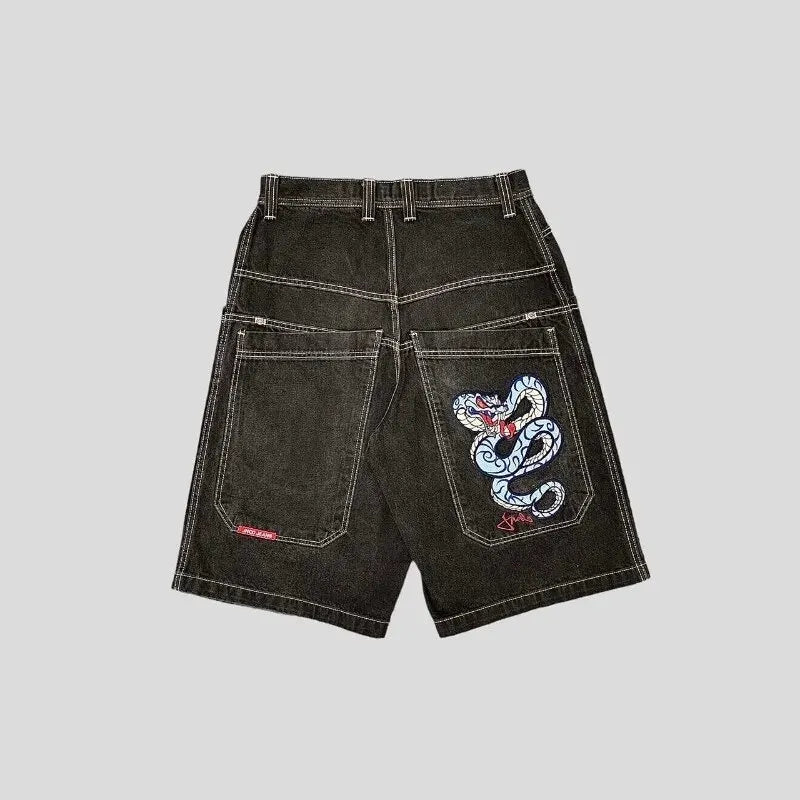 Men'S Jeans JNCO Shorts Y2K Hip Hop Pocket Baggy Denim Gym Shorts Men Women 2023 Summer New Harajuku Gothic Men Basketball Shorts Streetwear