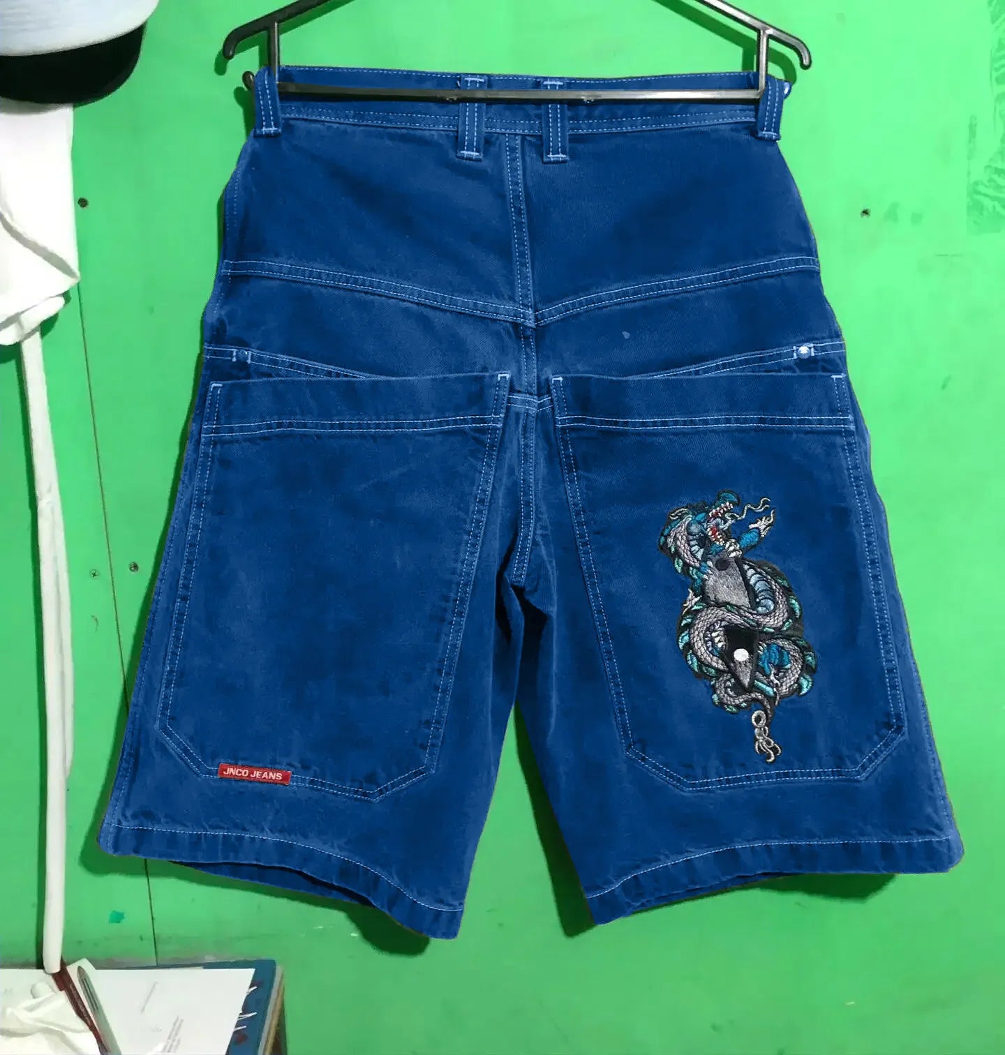 Men'S Jeans JNCO Shorts Y2K Hip Hop Pocket Baggy Denim Gym Shorts Men Women 2023 Summer New Harajuku Gothic Men Basketball Shorts Streetwear