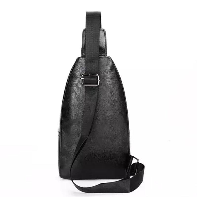 Mens Backpack Leather Sling Bag Chest Shoulder Fanny Pack Crossbody Sport Travel