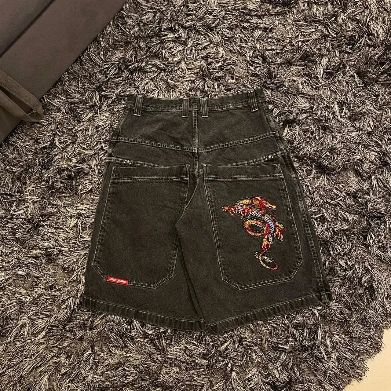 Men'S Jeans JNCO Shorts Y2K Hip Hop Pocket Baggy Denim Gym Shorts Men Women 2023 Summer New Harajuku Gothic Men Basketball Shorts Streetwear