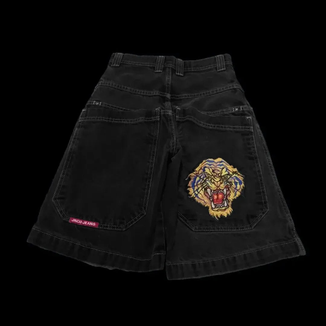 Men'S Jeans JNCO Shorts Y2K Hip Hop Pocket Baggy Denim Gym Shorts Men Women 2023 Summer New Harajuku Gothic Men Basketball Shorts Streetwear
