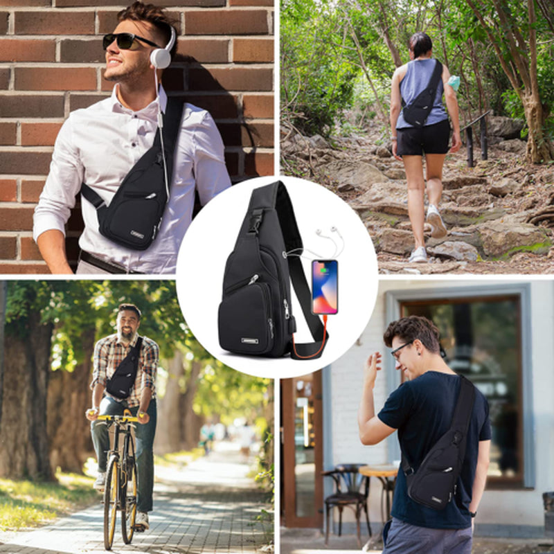 Men Women Sling Bag Chest Fanny Packs Cross Body Travel Sports Shoulder Backpack