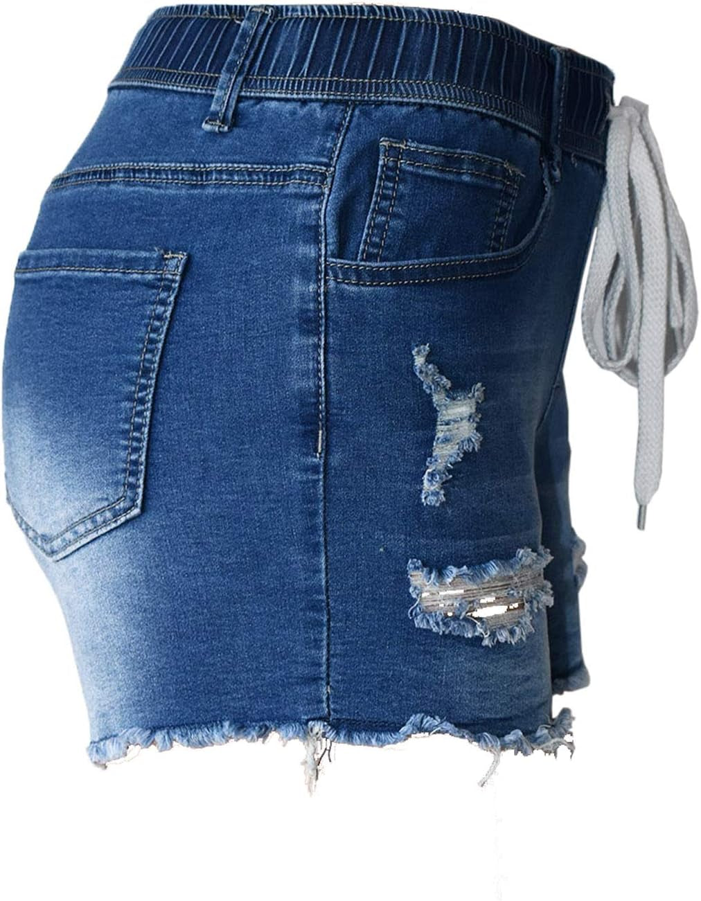 Women'S Summer Ripped Jean Shorts Stretch Skinny Frayed Denim Shorts Beach Casual Women Shorts
