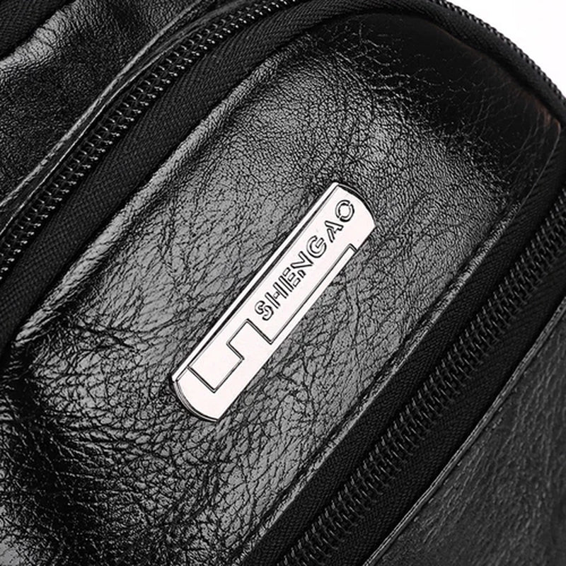 Mens Backpack Leather Sling Bag Chest Shoulder Fanny Pack Crossbody Sport Travel