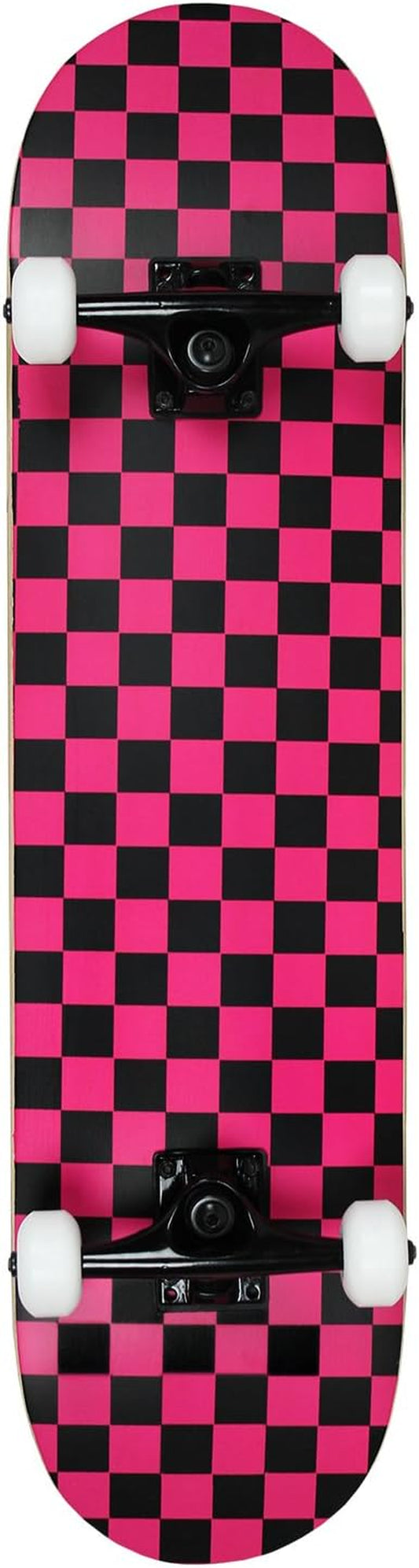 Rookie Checker Skateboard - Pro Style Quality - Maple 7-Ply Deck, Aluminum Trucks, Urethane Wheels, Precision Bearings - the Perfect Beginners First Board