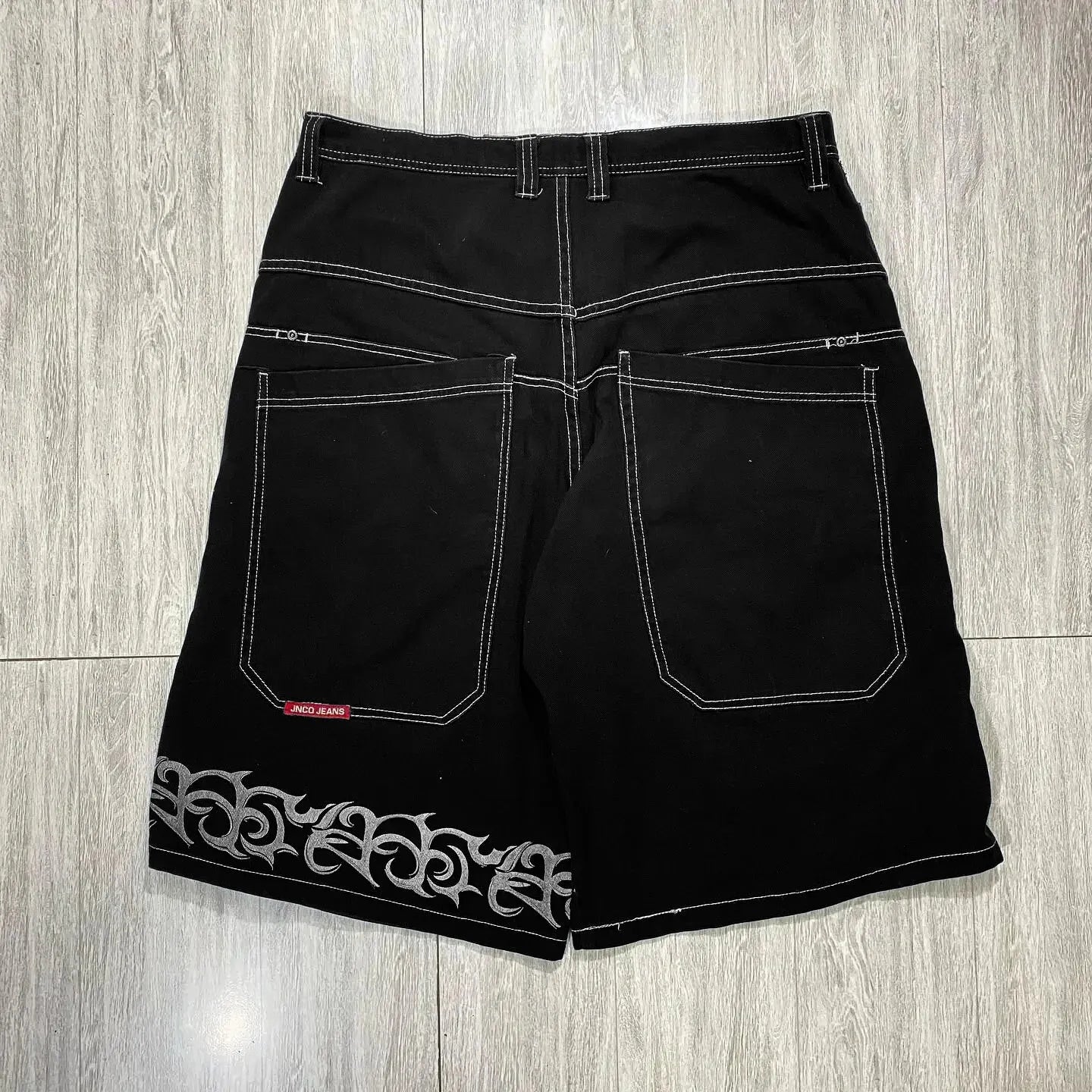 Men'S Jeans JNCO Shorts Y2K Hip Hop Pocket Baggy Denim Gym Shorts Men Women 2023 Summer New Harajuku Gothic Men Basketball Shorts Streetwear