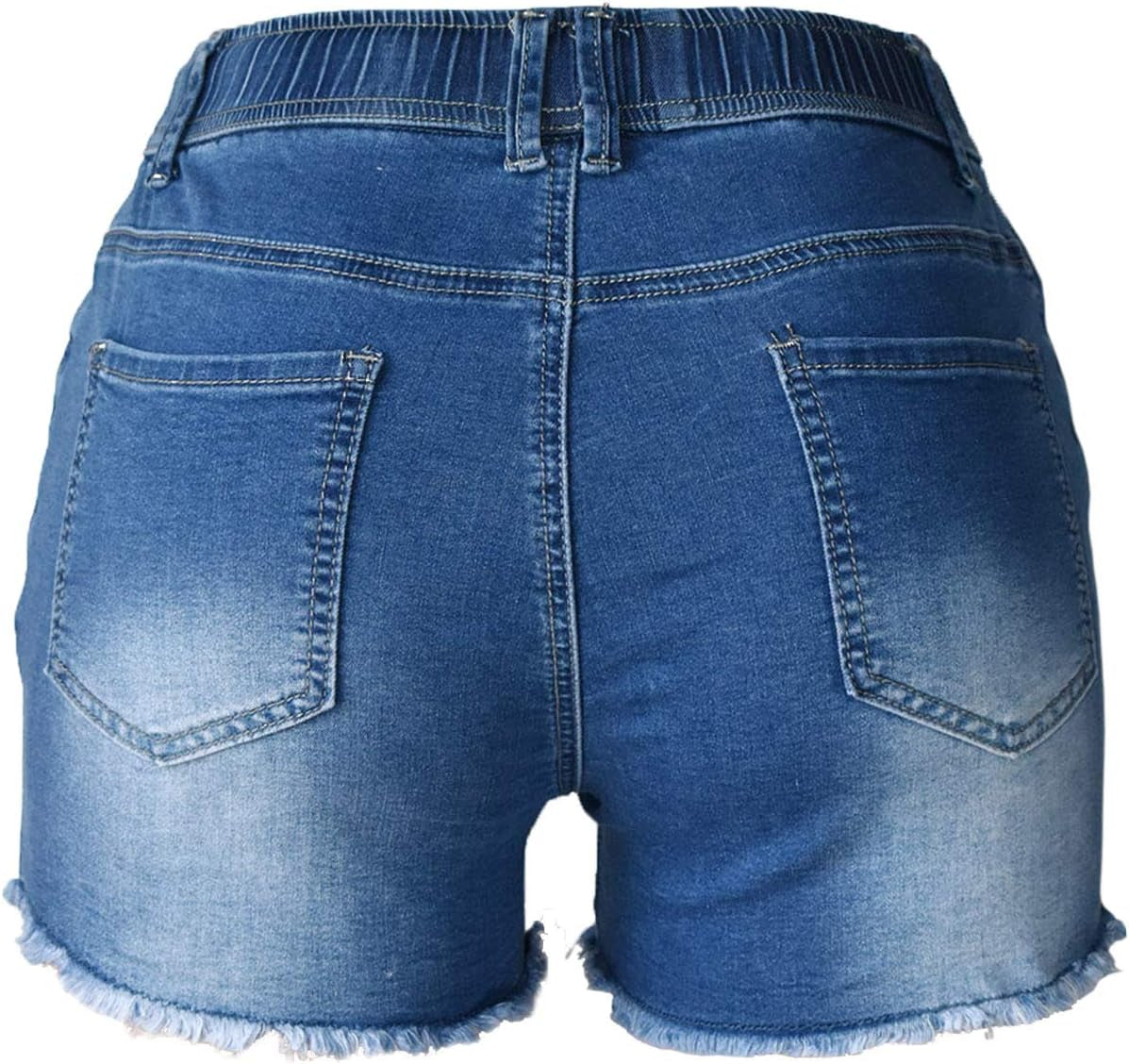 Women'S Summer Ripped Jean Shorts Stretch Skinny Frayed Denim Shorts Beach Casual Women Shorts