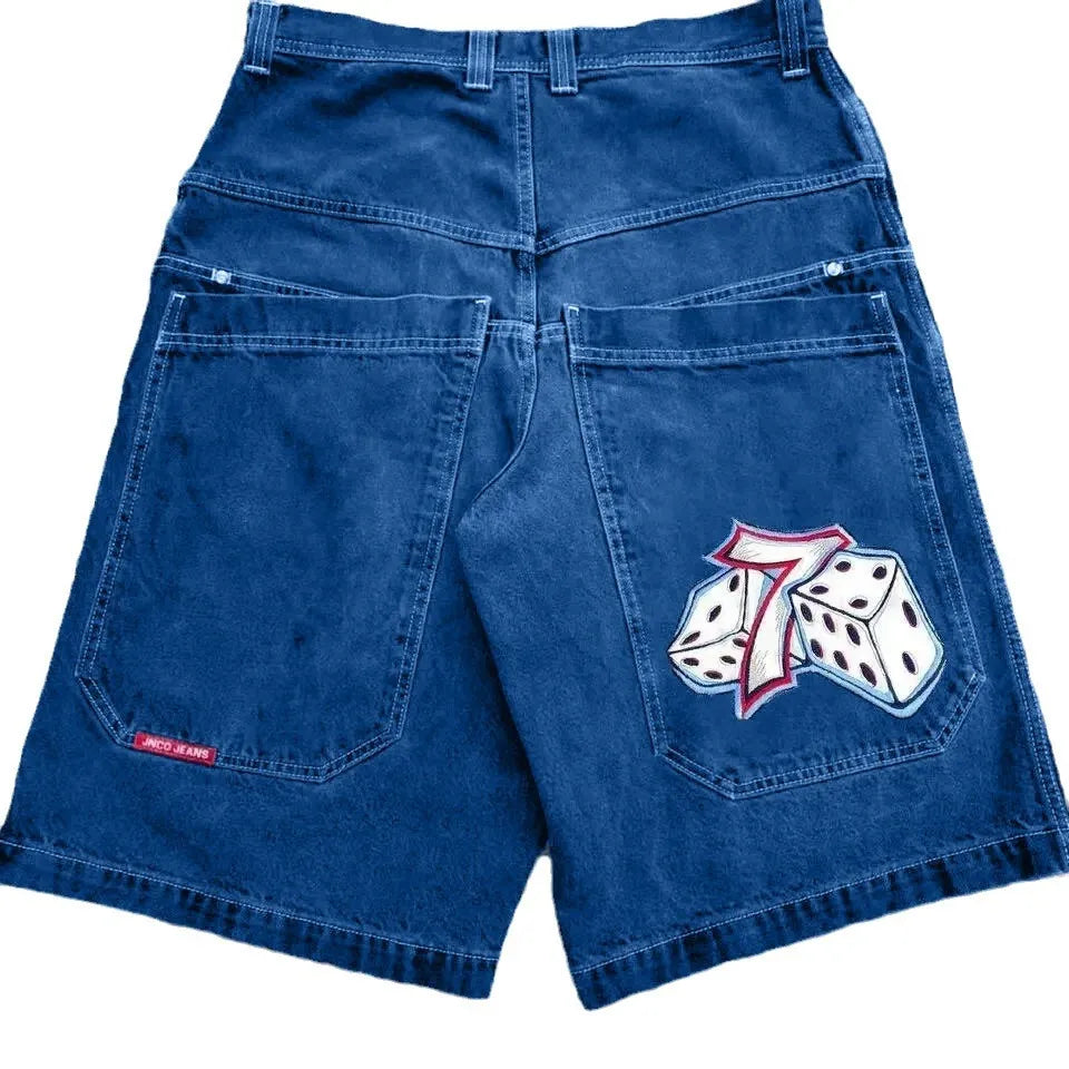 Men'S Jeans JNCO Shorts Y2K Hip Hop Pocket Baggy Denim Gym Shorts Men Women 2023 Summer New Harajuku Gothic Men Basketball Shorts Streetwear