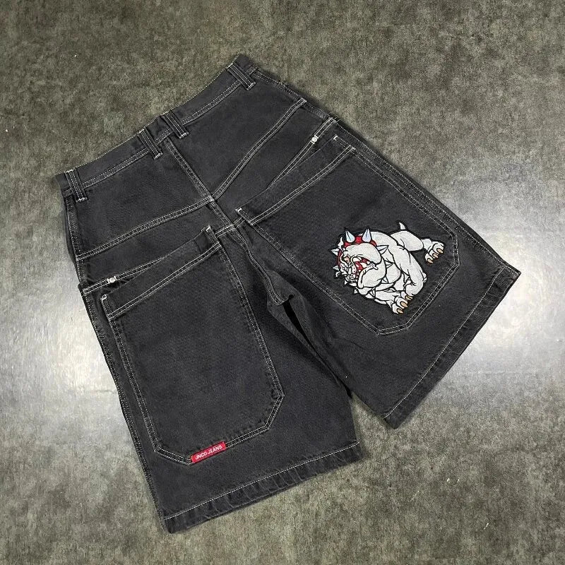 Men'S Jeans JNCO Shorts Y2K Hip Hop Pocket Baggy Denim Gym Shorts Men Women 2023 Summer New Harajuku Gothic Men Basketball Shorts Streetwear