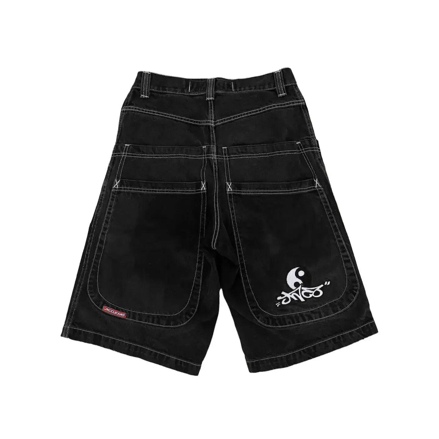 Men'S Jeans JNCO Shorts Y2K Hip Hop Pocket Baggy Denim Gym Shorts Men Women 2023 Summer New Harajuku Gothic Men Basketball Shorts Streetwear