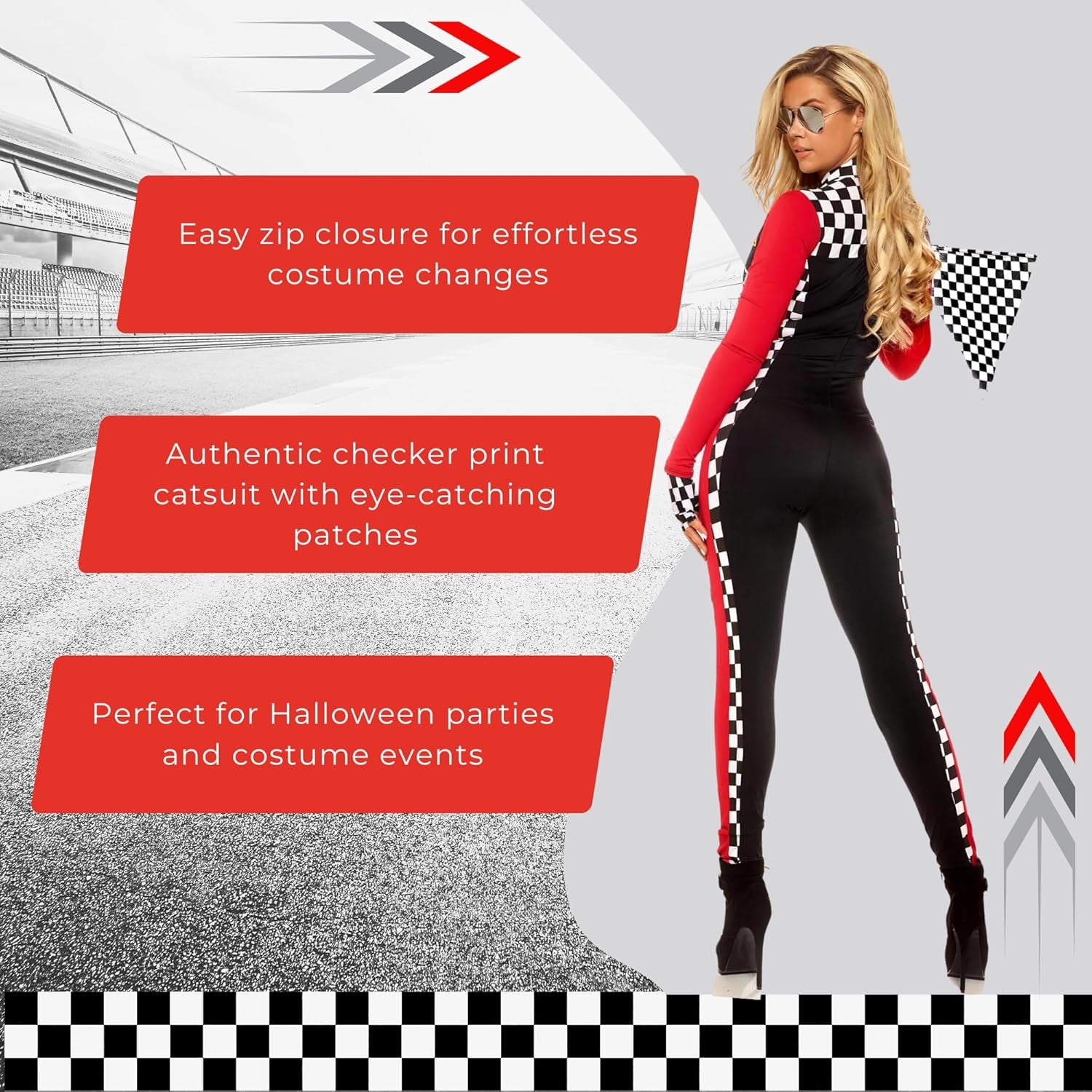 Women'S Sexy Racer Costume - Race Car Driver Costume with Sunglasses