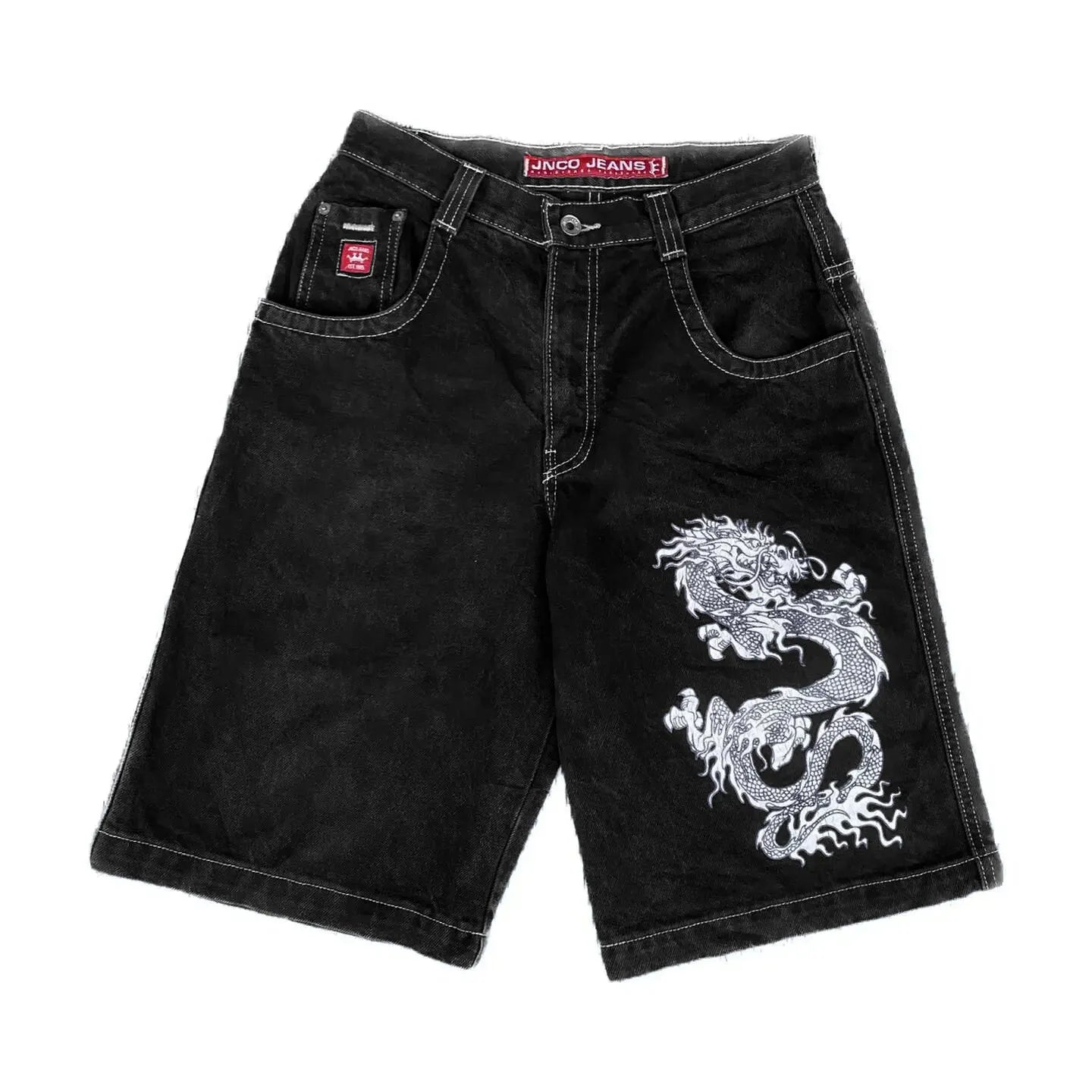 Men'S Jeans JNCO Shorts Y2K Hip Hop Pocket Baggy Denim Gym Shorts Men Women 2023 Summer New Harajuku Gothic Men Basketball Shorts Streetwear