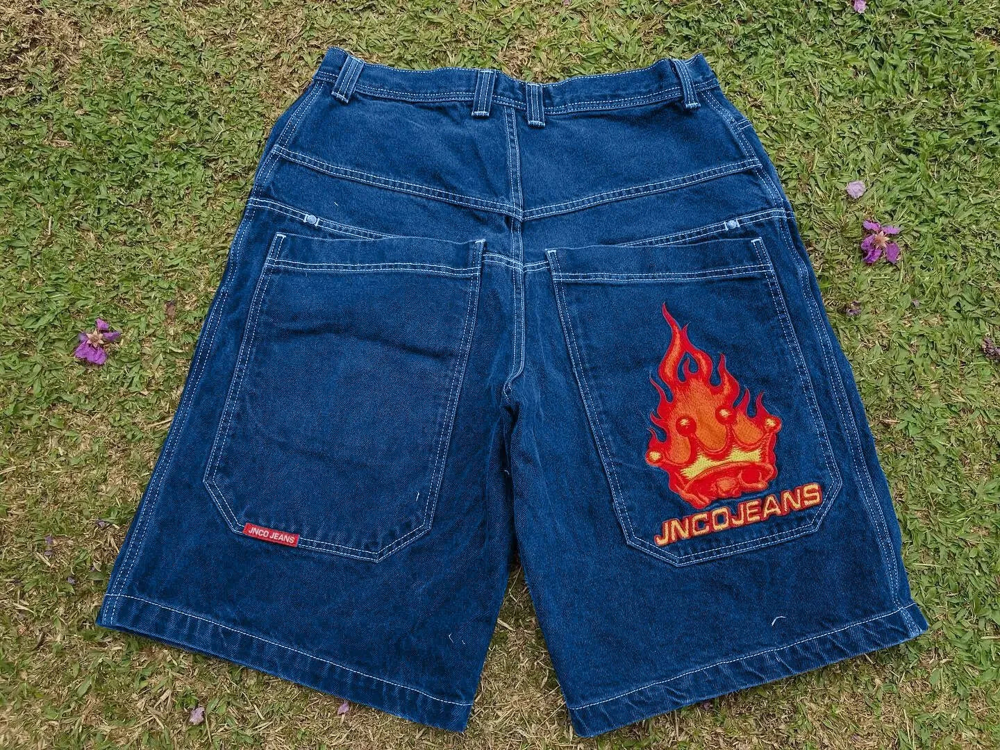 Men'S Jeans JNCO Shorts Y2K Hip Hop Pocket Baggy Denim Gym Shorts Men Women 2023 Summer New Harajuku Gothic Men Basketball Shorts Streetwear