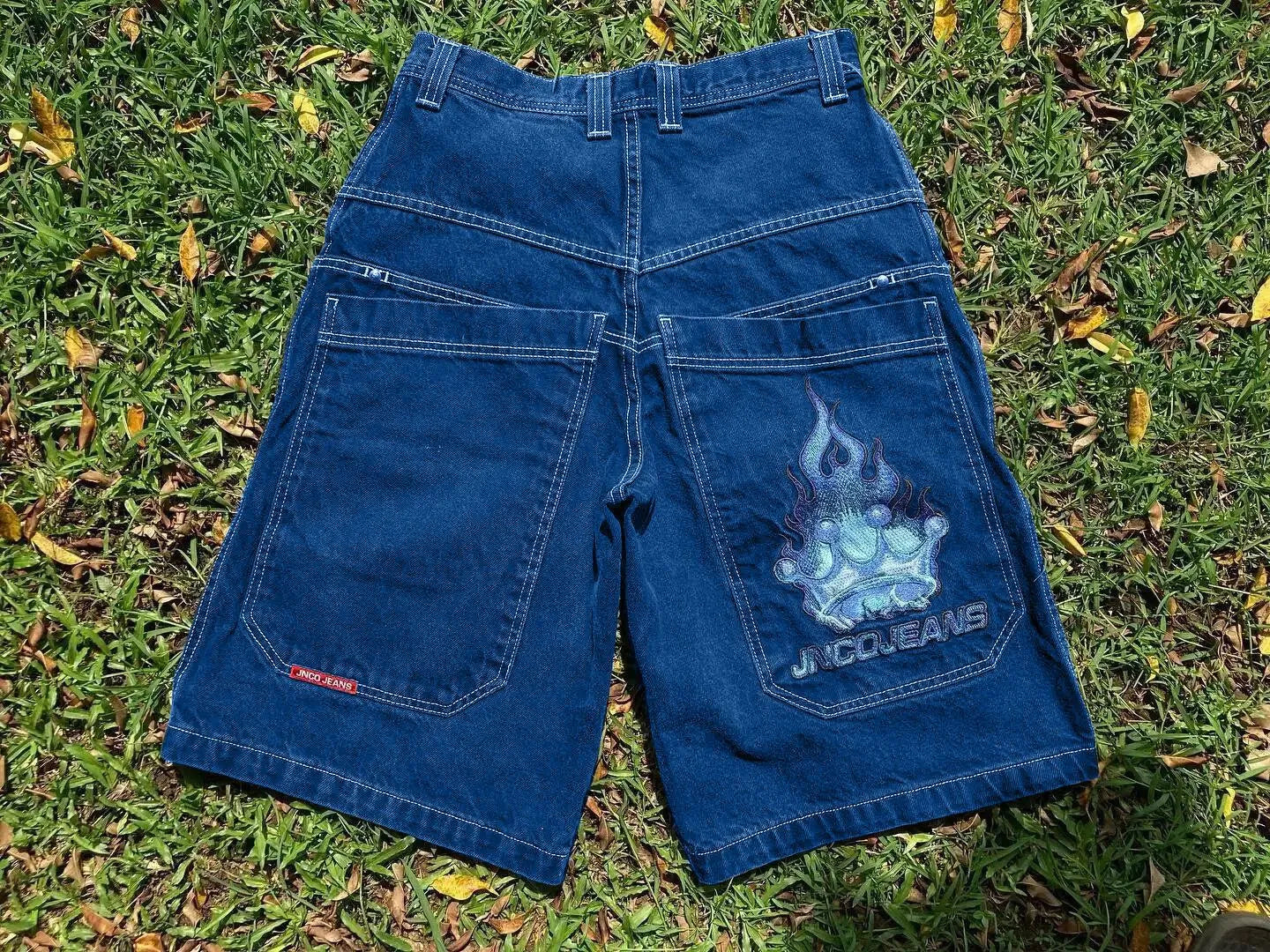 Men'S Jeans JNCO Shorts Y2K Hip Hop Pocket Baggy Denim Gym Shorts Men Women 2023 Summer New Harajuku Gothic Men Basketball Shorts Streetwear