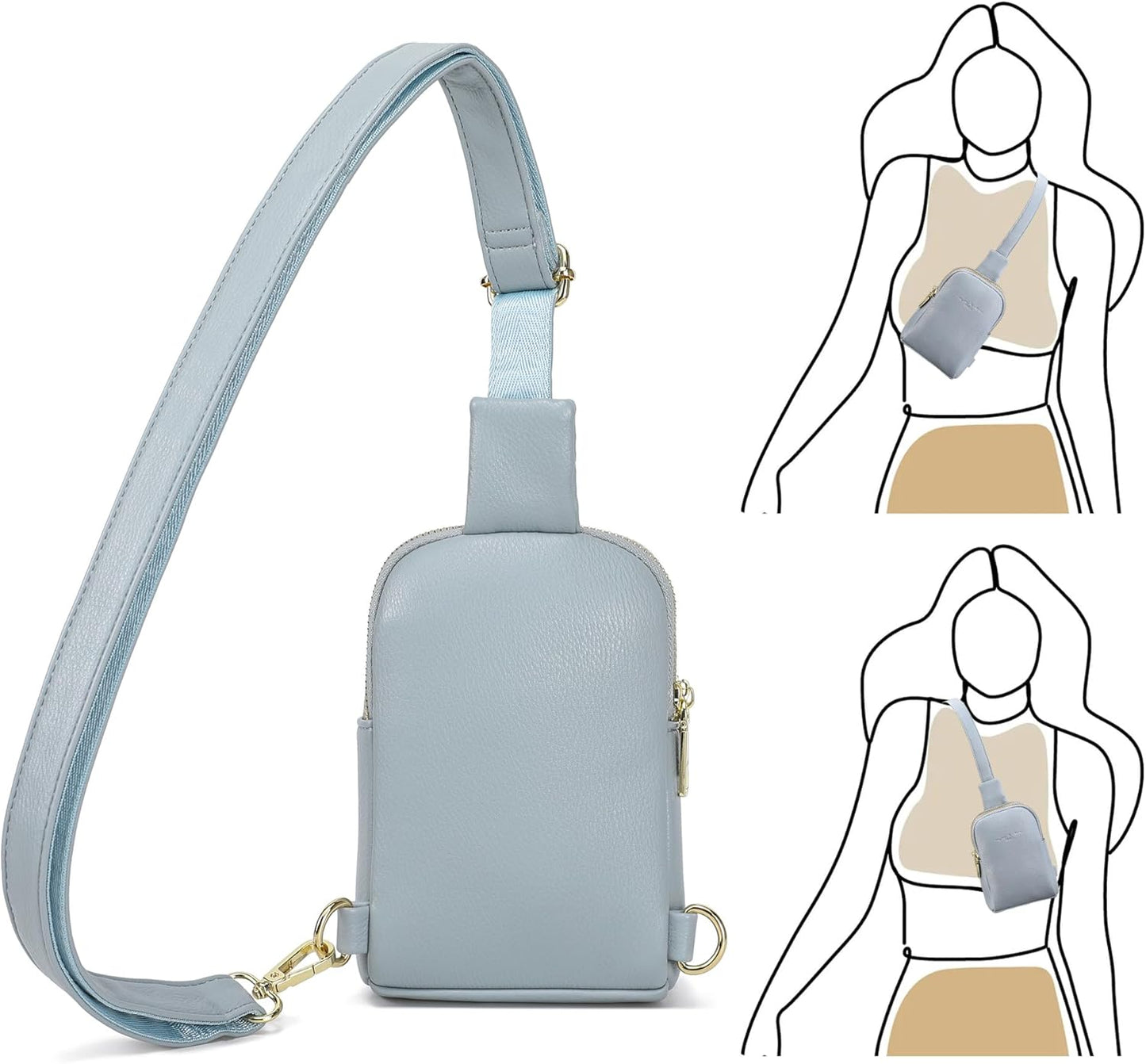 Travel Small Sling Bag Leather Crossbody Bags for Women Fanny Packs Cross Body Bag for Woman Cross Body Purses