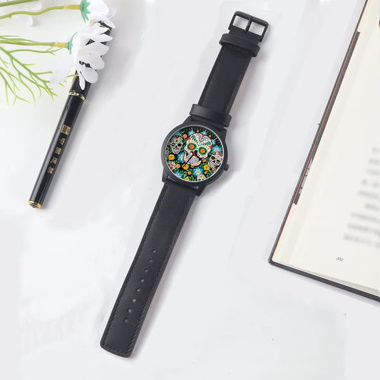 Cool Men'S Watch Flowers New in Men'S Watches Wrist Timepiece Gift Customizable Patterns Colorful Skull Souvenir