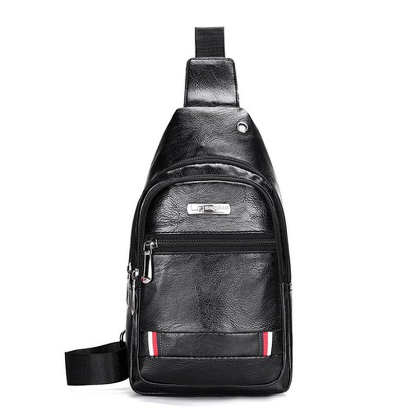 Mens Backpack Leather Sling Bag Chest Shoulder Fanny Pack Crossbody Sport Travel
