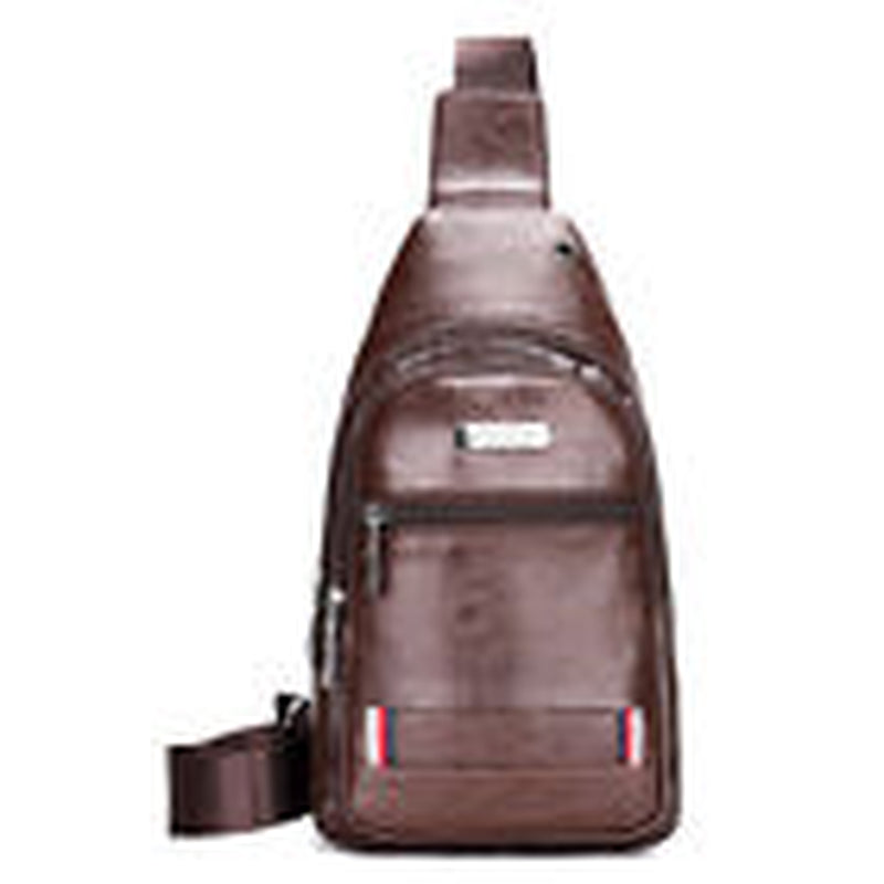 Mens Backpack Leather Sling Bag Chest Shoulder Fanny Pack Crossbody Sport Travel