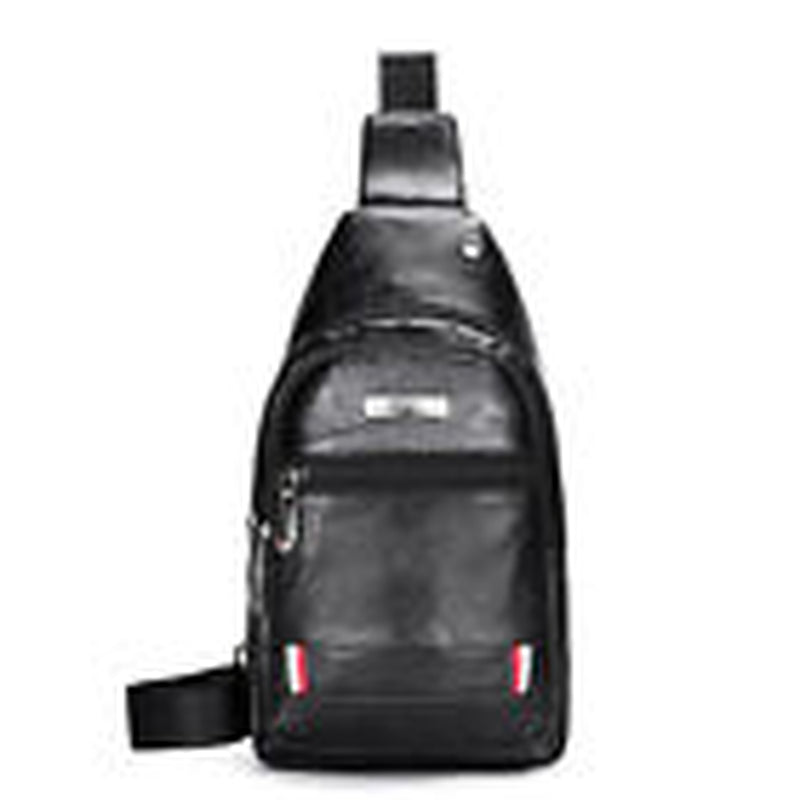Mens Backpack Leather Sling Bag Chest Shoulder Fanny Pack Crossbody Sport Travel