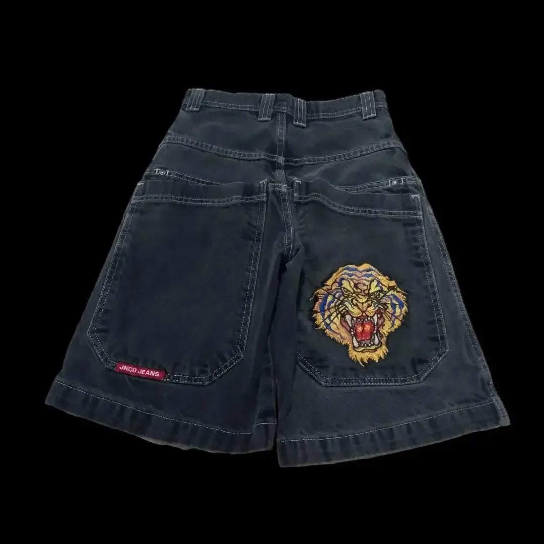 Men'S Jeans JNCO Shorts Y2K Hip Hop Pocket Baggy Denim Gym Shorts Men Women 2023 Summer New Harajuku Gothic Men Basketball Shorts Streetwear
