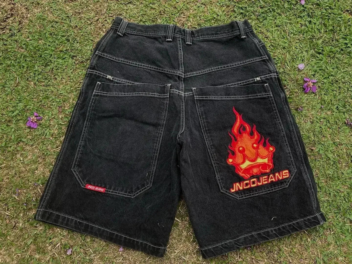 Men'S Jeans JNCO Shorts Y2K Hip Hop Pocket Baggy Denim Gym Shorts Men Women 2023 Summer New Harajuku Gothic Men Basketball Shorts Streetwear