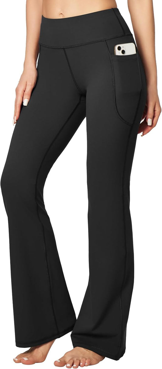 Women'S Yoga Pants with Pockets for Women Bootcut Wide Leg Pants for Women High Waisted Workout Pants