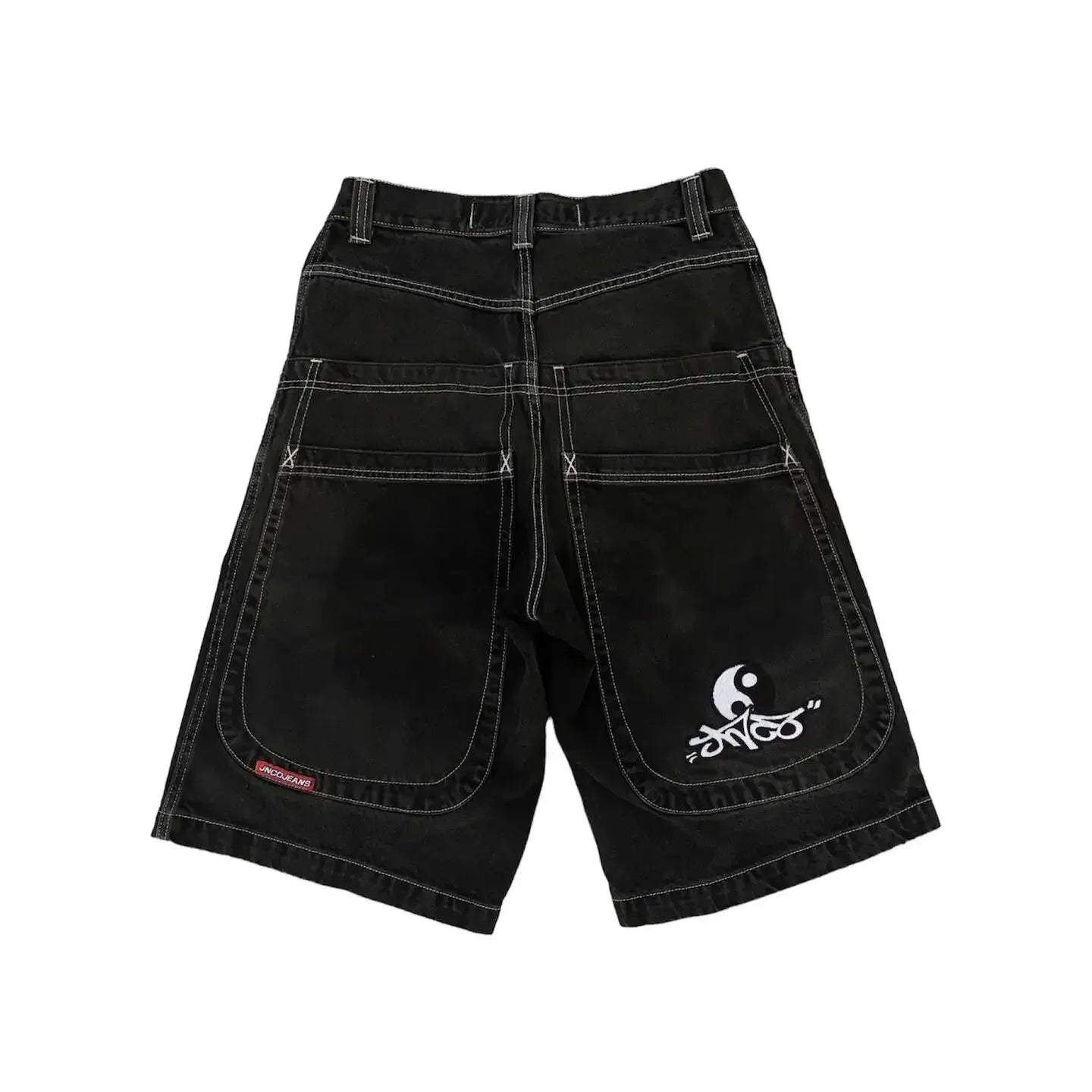 Men'S Jeans JNCO Shorts Y2K Hip Hop Pocket Baggy Denim Gym Shorts Men Women 2023 Summer New Harajuku Gothic Men Basketball Shorts Streetwear