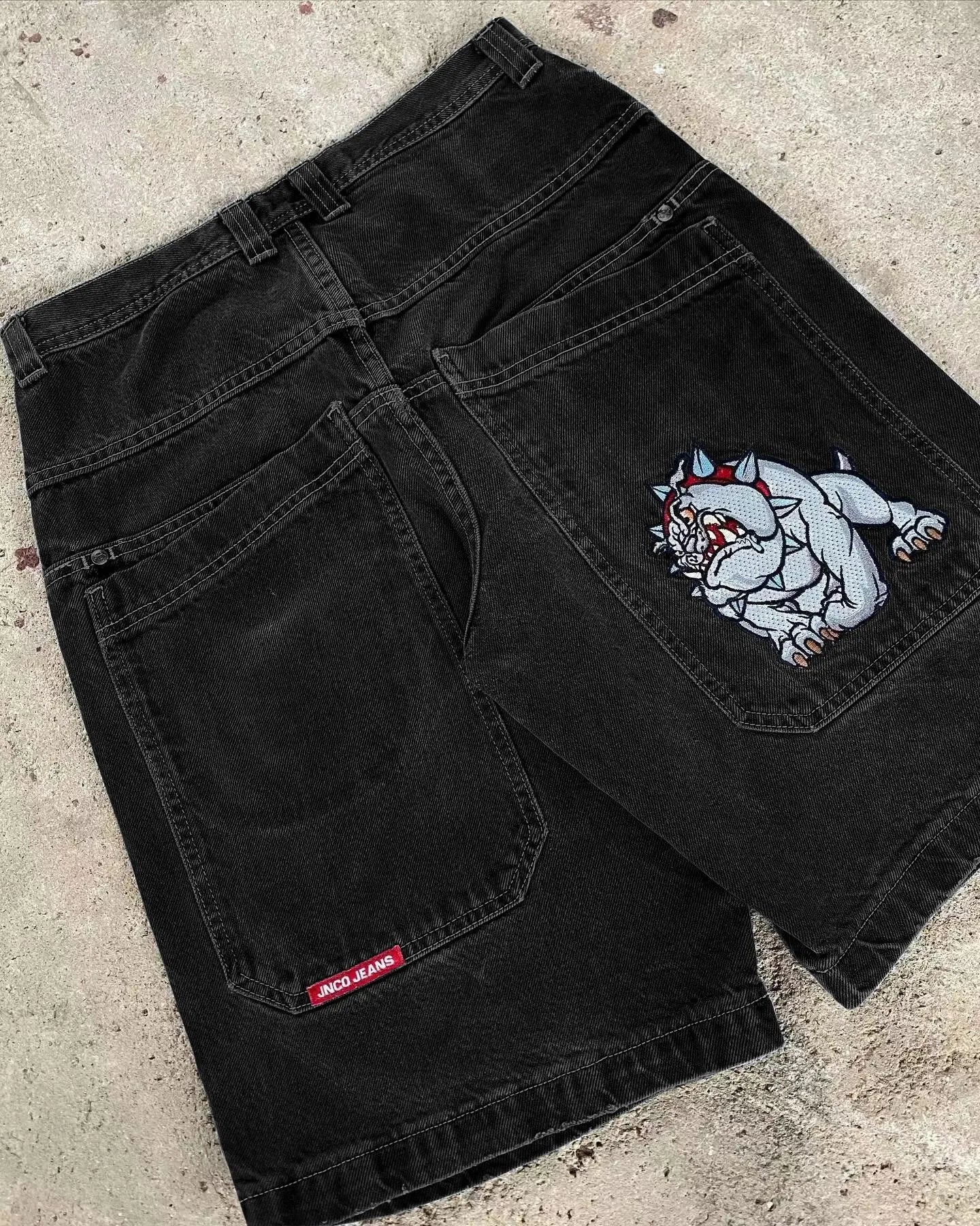 Men'S Jeans JNCO Shorts Y2K Hip Hop Pocket Baggy Denim Gym Shorts Men Women 2023 Summer New Harajuku Gothic Men Basketball Shorts Streetwear